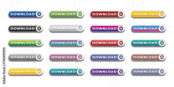 Obraz Download web button icons colorful buttons Vector illustration