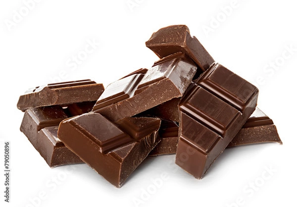 Fototapeta chocolate bars isolated on white background