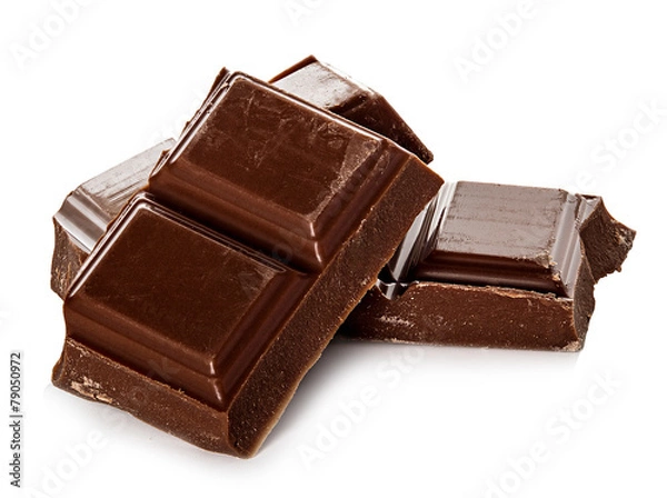 Obraz chocolate bars isolated on white background