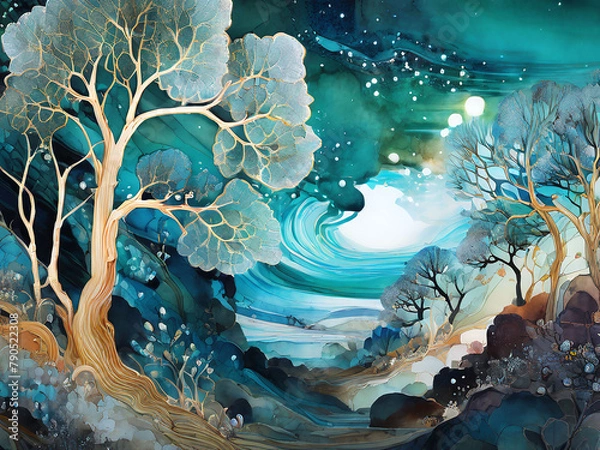 Fototapeta landscape with tree