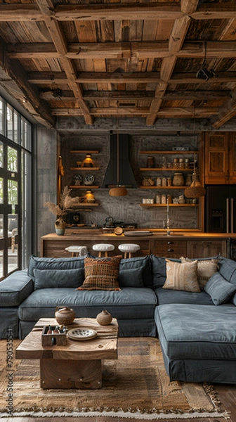 Fototapeta Gemütlicher Wohnbereich, made by AI