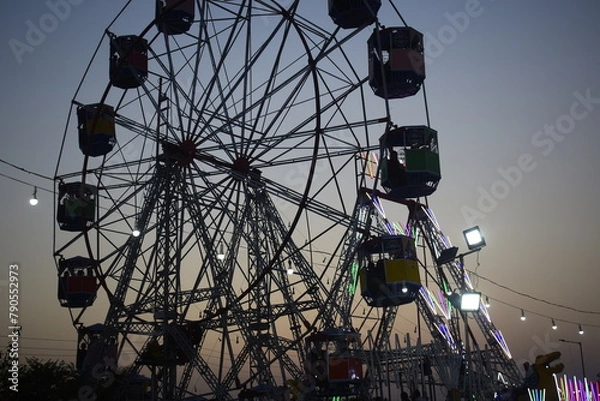 Obraz Ferris wheel at night