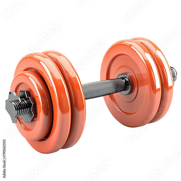 Fototapeta 3d dumbbell on isolated transparent background