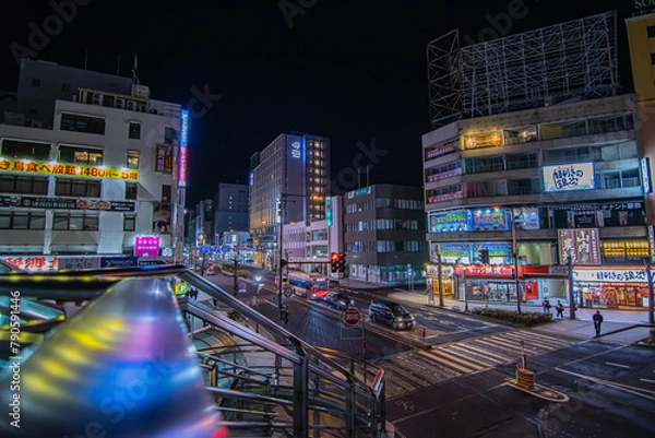 Fototapeta 山形駅前の夜景