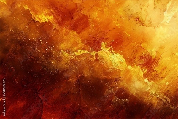 Fototapeta Molten lava meets fiery skies in a digital painting that evokes both awe and trepidation.