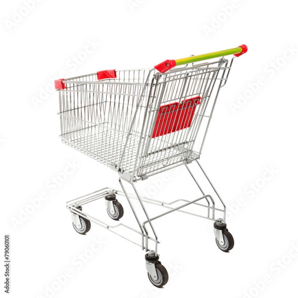 Obraz Empty Shopping Cart on the White Background
