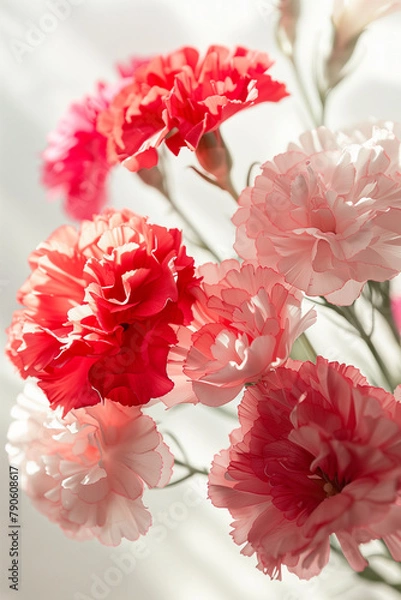 Obraz 분홍색과 빨간색의 카네이션 꽃다발