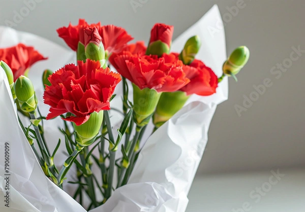 Obraz 빨간 카네이션 꽃다발 