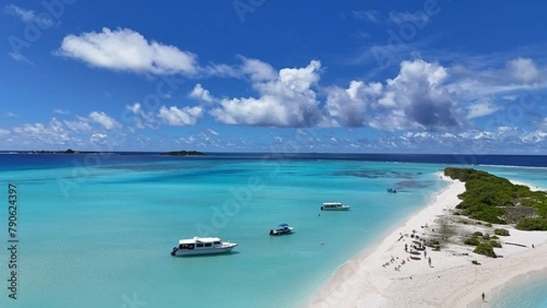 Fototapeta Тропический пейзаж. Отдых на белоснежных пляжах Мальдив.