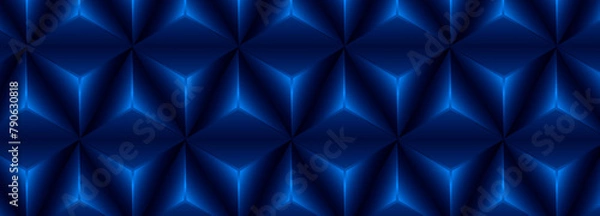 Fototapeta abstract ornamental geometric seamless pattern background design in dark blue color. poster and card, template, business presentation, Modern futuristic graphics design.