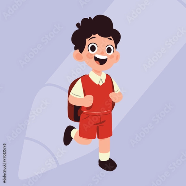 Obraz student boy feeling happy