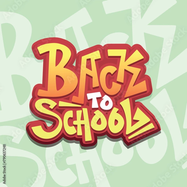 Obraz back to school lettering text