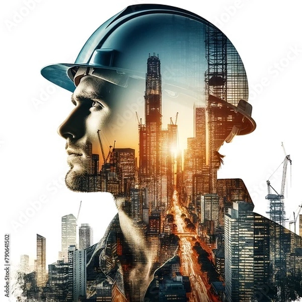 Obraz 建築と男性の二重露光