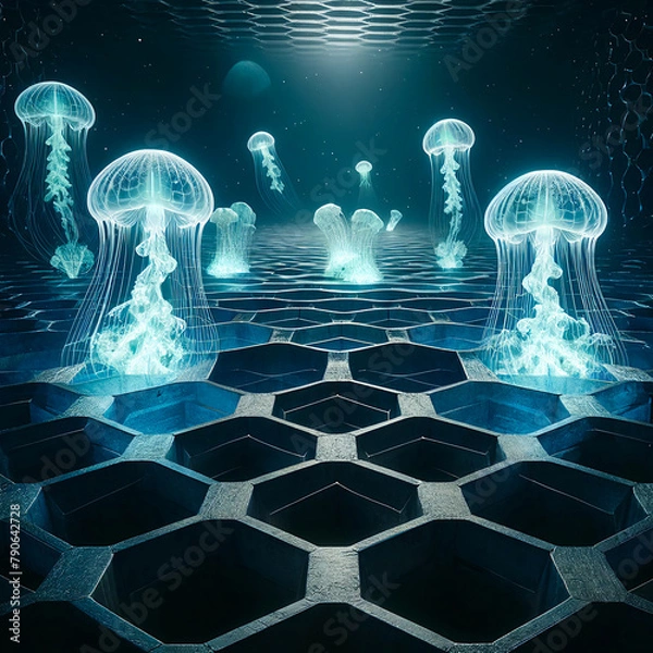 Obraz ハニカム構造と、クラゲ
