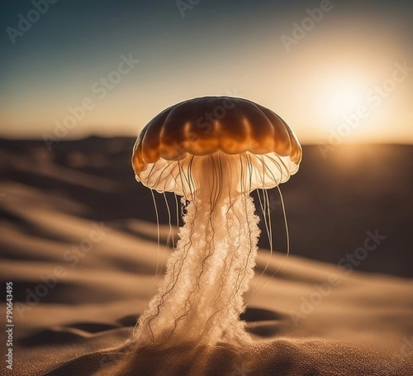 Obraz 砂漠を泳ぐ、クラゲ