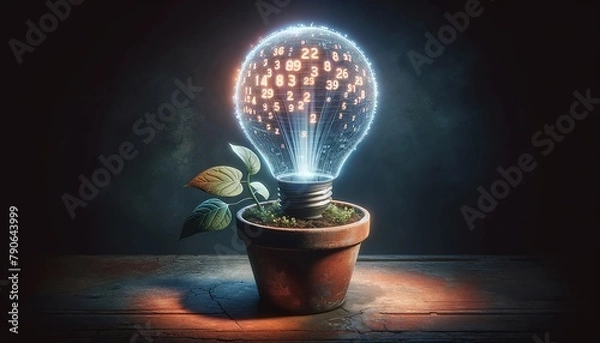 Obraz 植木鉢と電球