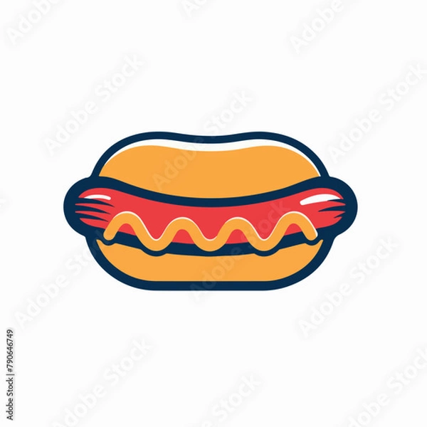 Obraz Hotdog in cartoon, doodle style. Image for t-shirt, web, mobile apps and ui. Isolated 2d vector illustration in logo, icon, sketch style, Eps 10. AI Generative