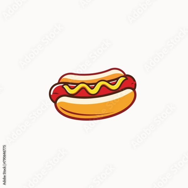 Obraz Hotdog in cartoon, doodle style. Image for t-shirt, web, mobile apps and ui. Isolated 2d vector illustration in logo, icon, sketch style, Eps 10. AI Generative