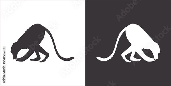 Fototapeta Illustration vector graphics of monkey icon