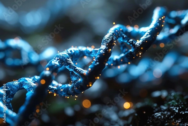 Fototapeta Human structure of DNA, researches of chromosomes. AI generated.