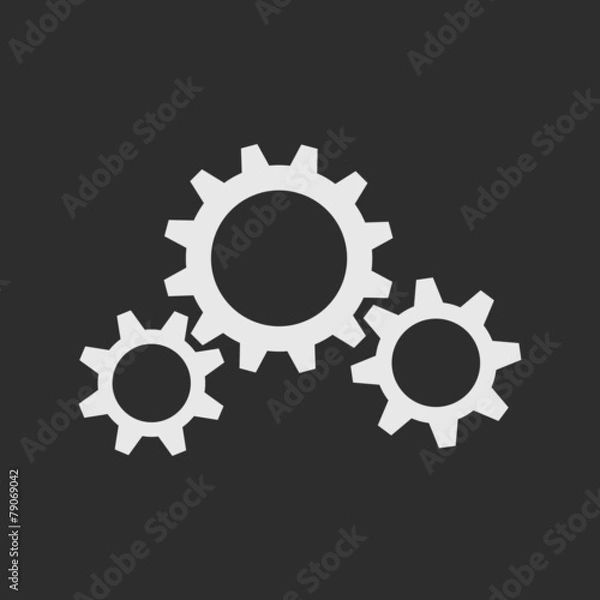 Obraz Three white gear wheels