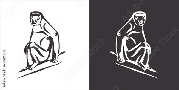 Fototapeta Illustration vector graphics of monkey icon