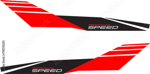 Obraz Wrap Design For Car vectors. Sports stripes, car stickers black color. Racing decals for tuning.