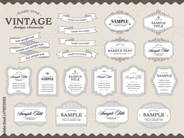 Obraz シンプルなヴィンテージフレームセット