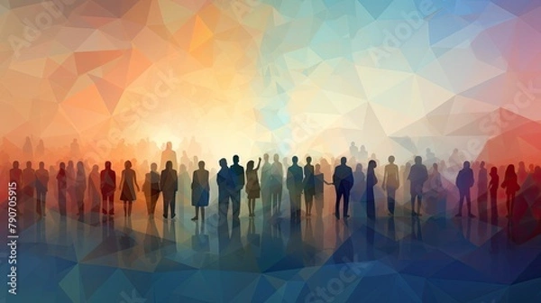 Fototapeta An illustration depicts diverse people joining hands, embodying innovation and celebrating the richness of human diversity.