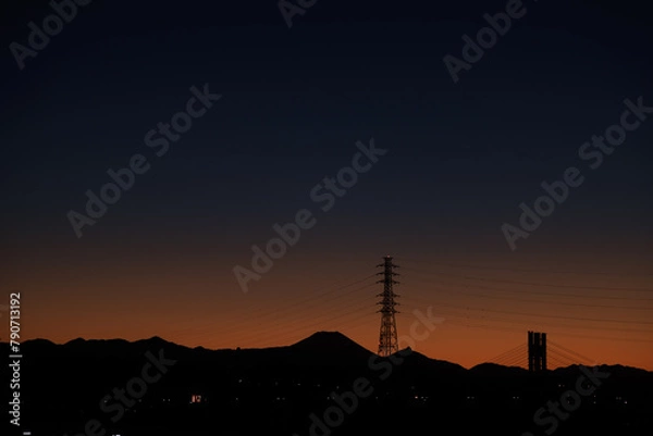 Obraz 富士山_夕方_夕暮れ