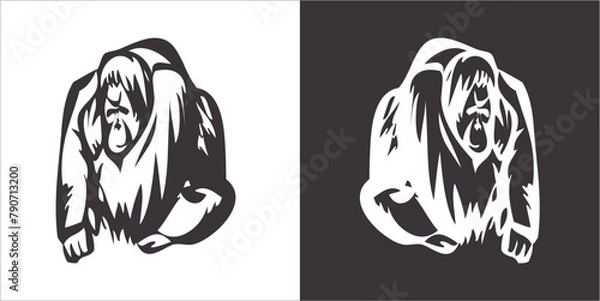 Fototapeta Illustration vector graphics of monkey icon