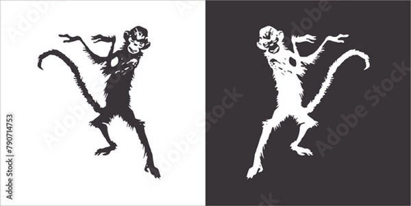 Fototapeta Illustration vector graphics of monkey icon