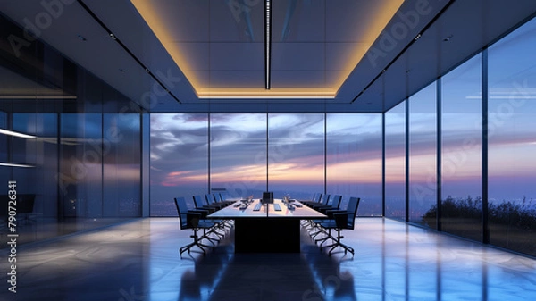 Fototapeta Picture of a conference room with a view outside