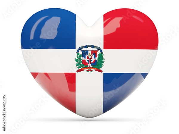 Obraz Heart shaped icon with flag of dominican republic