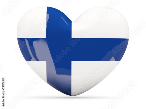 Obraz Heart shaped icon with flag of finland