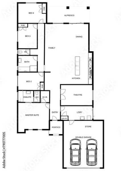 Obraz 2d floor plan	Floorplan 2D illustration	
