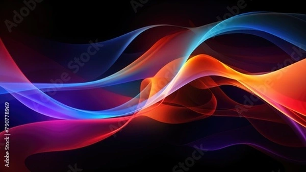 Obraz Abstract Multicolor Visualization, abstract background with colorful spectrum. Bright neon rays and glowing lines.