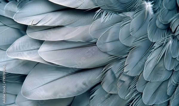 Fototapeta Bird feathers are gray in color generated by AI