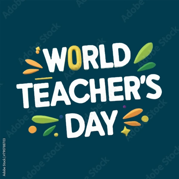 Fototapeta Free Vector World teacher's day T shirt design generative Ai