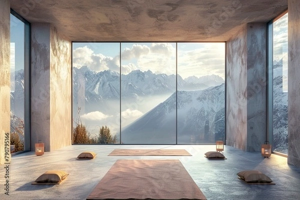 Fototapeta Room Overlooking Mountain Range