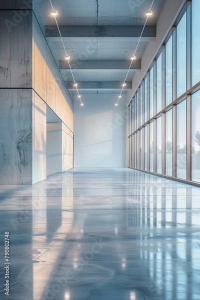 Fototapeta Modern, clean and minimalistic showroom design, perfect for displaying various products and brands.