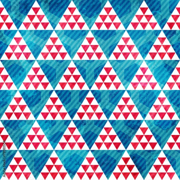 Fototapeta blue triangle seamless pattern