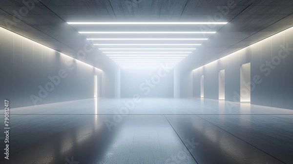 Fototapeta Illustration: An image showing an empty room under the glow of theater lights.