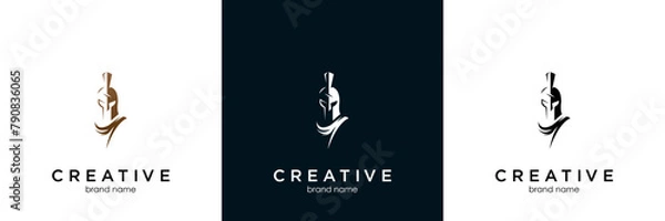 Obraz Spartan logo design template elements, spartan helmet symbol - Vector