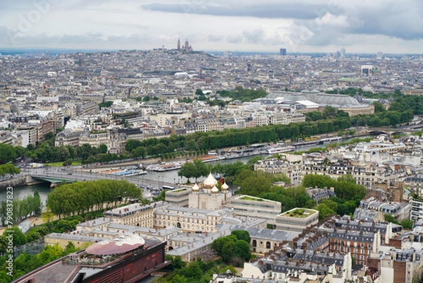 Fototapeta View of Paris from the Eiffel Tower.