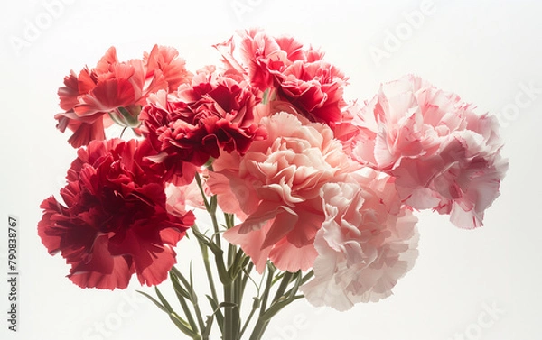 Obraz 분홍과 빨강의 카네이션 꽃다발