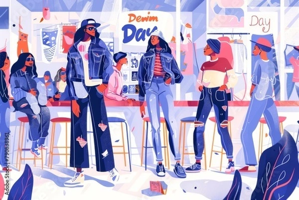 Fototapeta illustration with text to commemorate Denim day