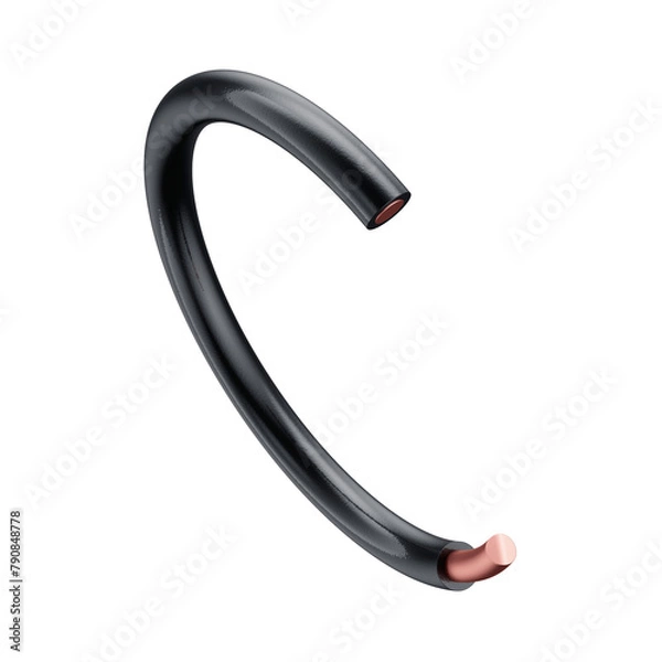 Obraz Copper Wire Conductor Electrical Cable Solid Core 3D Render with Transparent Background