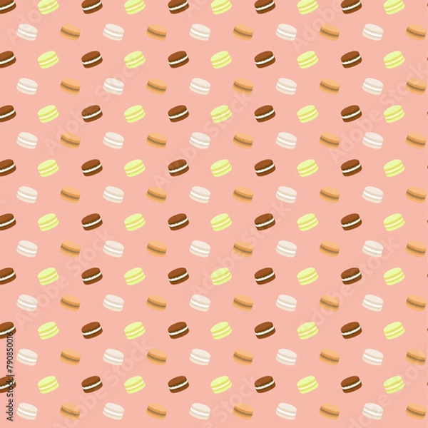 Fototapeta seamless pattern with macaroons , vector illustration, eps 10