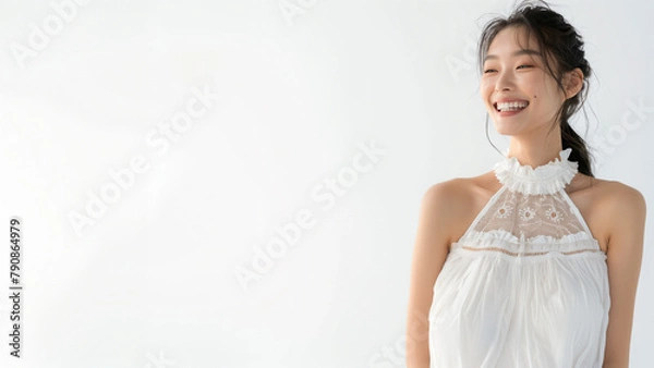 Obraz 흰색 드레스를 입은 한국 여성
